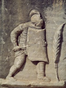 ローマの兵士（大理石）を描いたレリーフ
